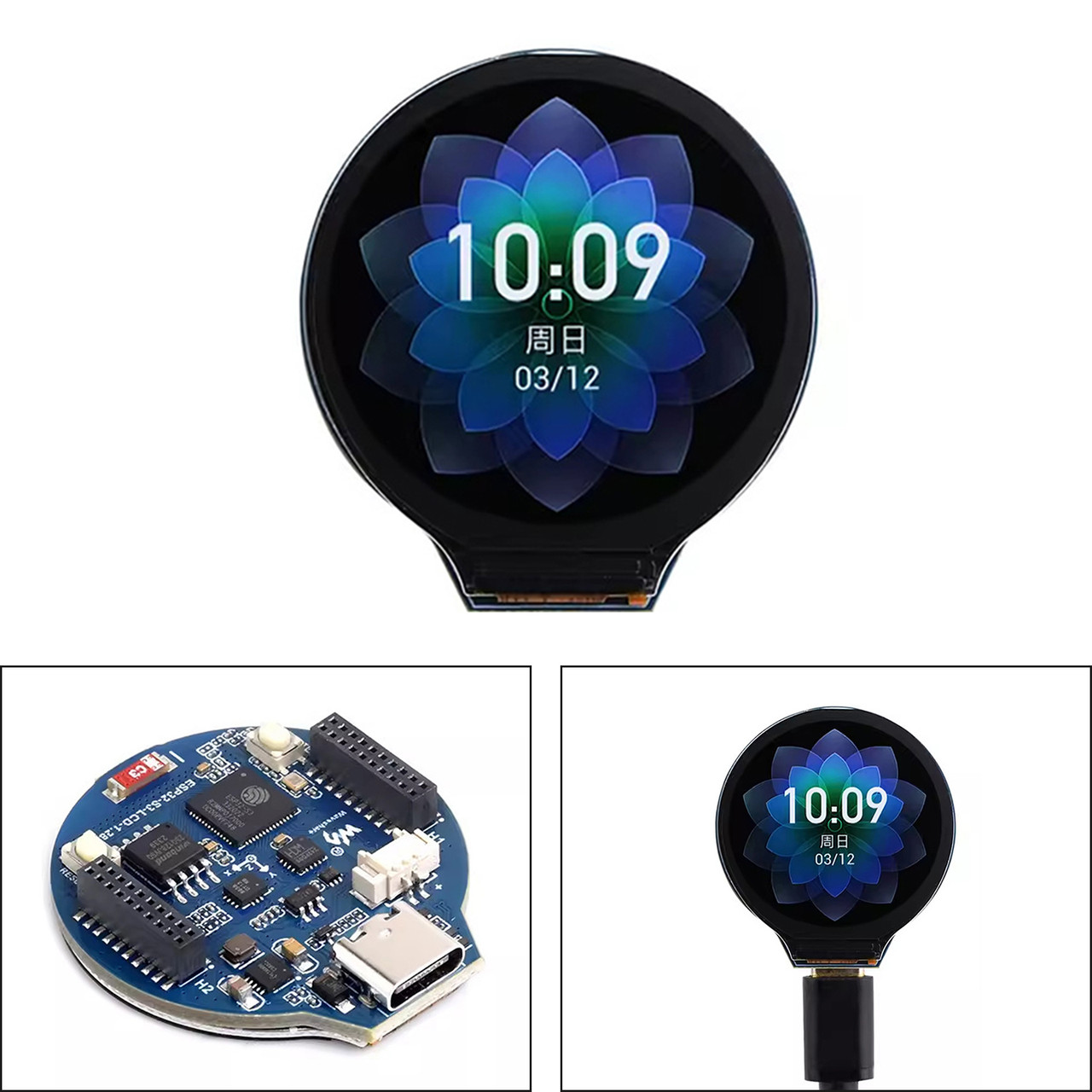 ESP32 S3 Development Board with 1.28-inch LCD Screen Round IPS