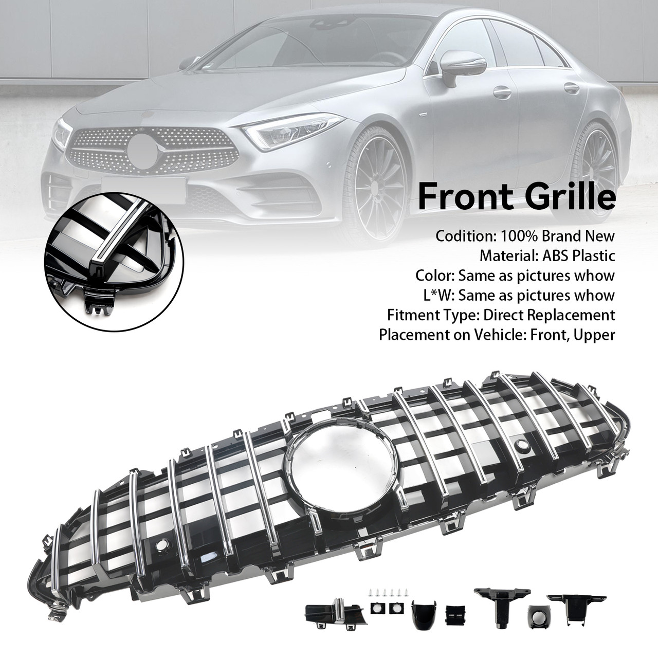 2018-2024 Mercedes CLS C257 W257 Coupe Front Bumper Grille Chrome Generic