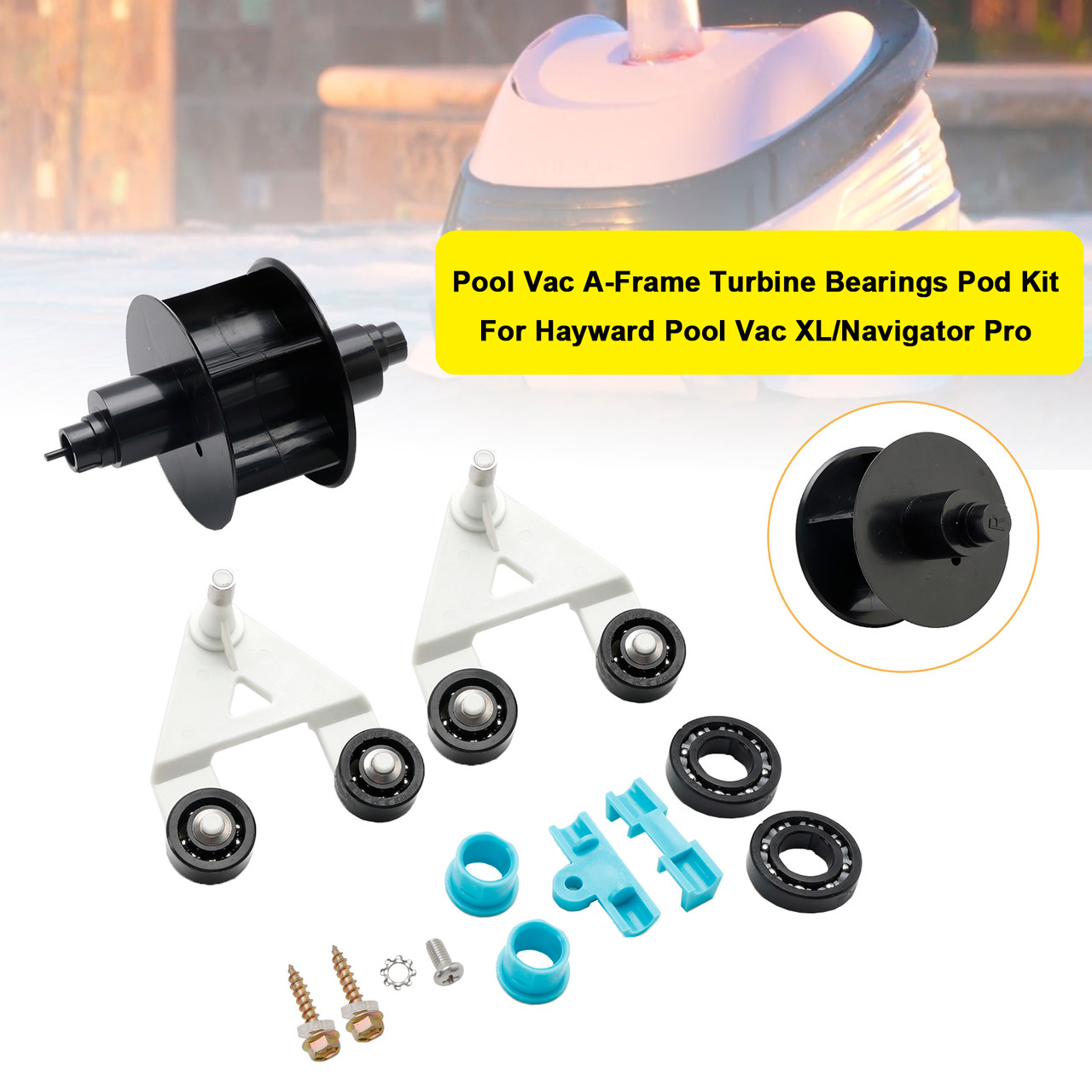 ATTPARTS Pool Vac A-Frame Turbine Bearings Pod Kit – Fits Hayward Pool Vac XL & Navigator Pro – Rebuild Kit
