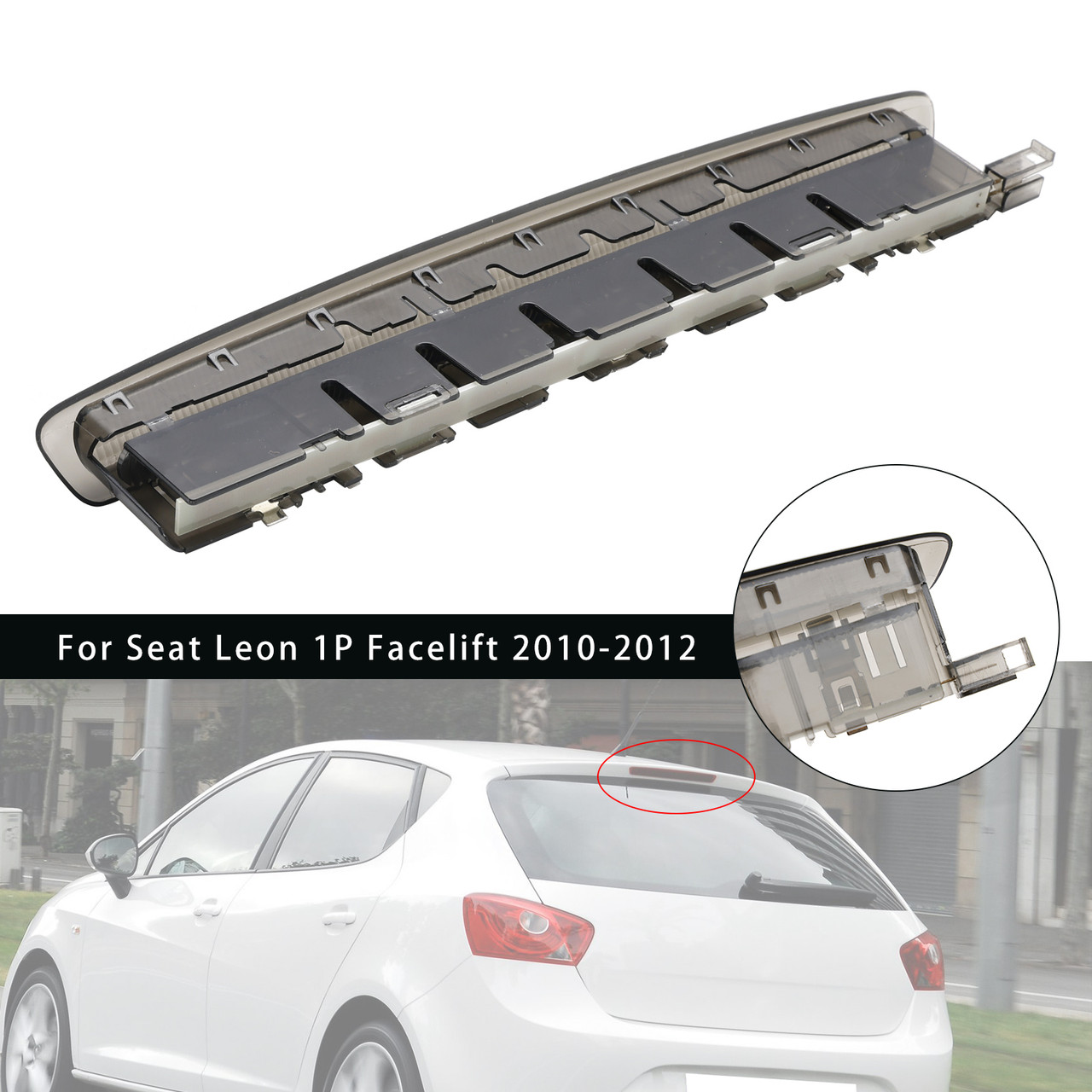 2009-2017 Seat Ibiza LEON LED Rear High Level Third Brake Stop Light 6J0945097A Black Generic