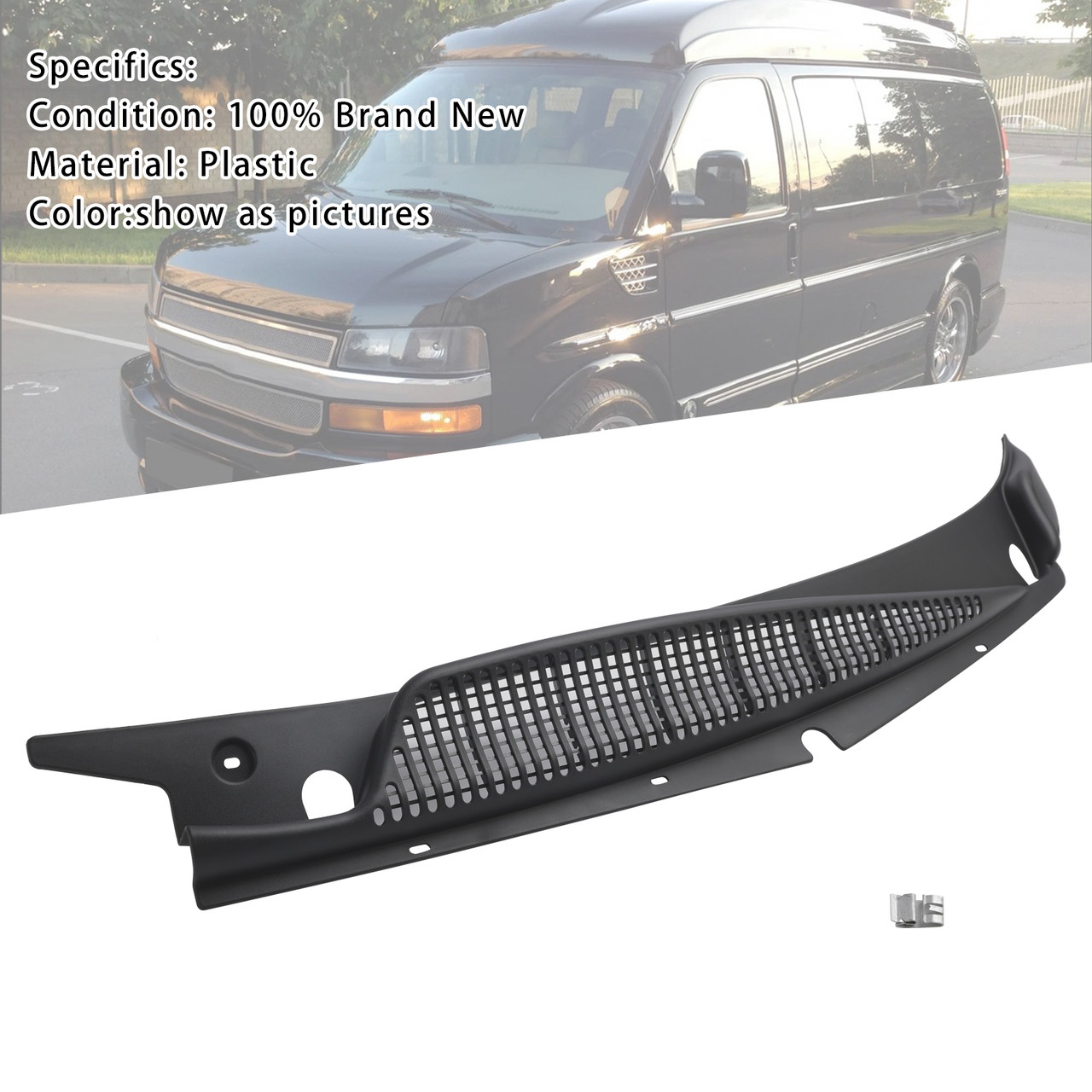 1996-2020 Chevy Express Savana Left Driver Side Windshield Wiper Cowl Vent 25826329 Generic