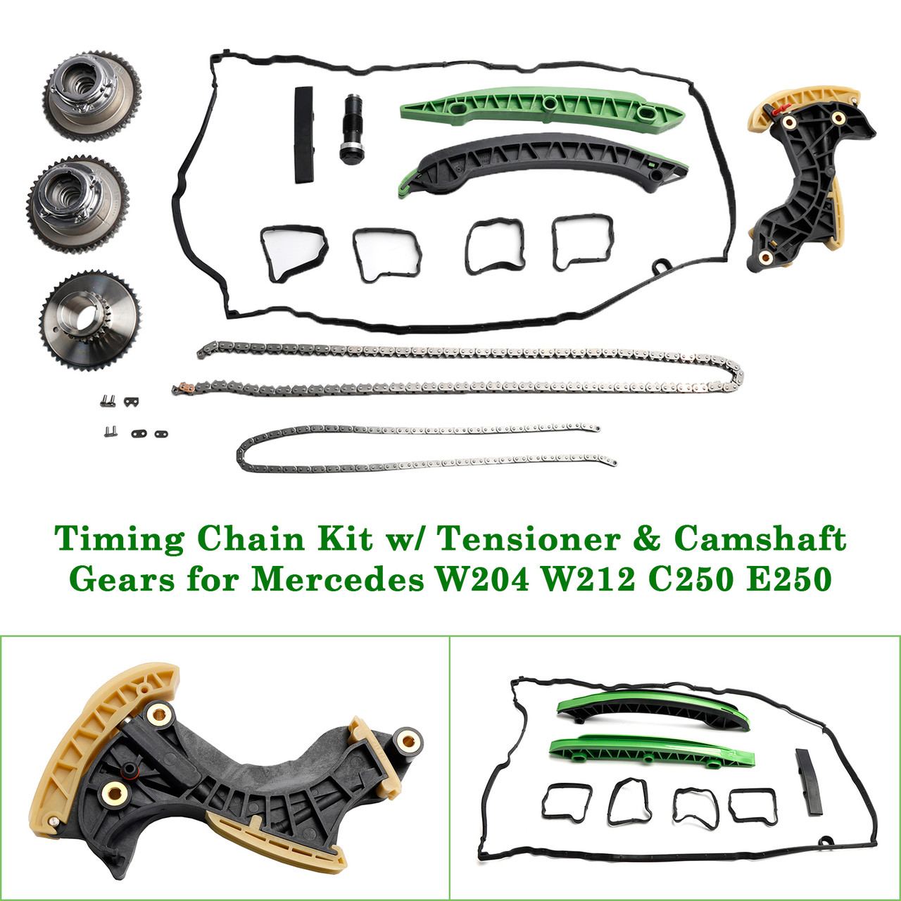2007-2014 MERCEDES-BENZ C-CLASS Timing Chain Kit w/ Tensioner & Camshaft Gears Generic