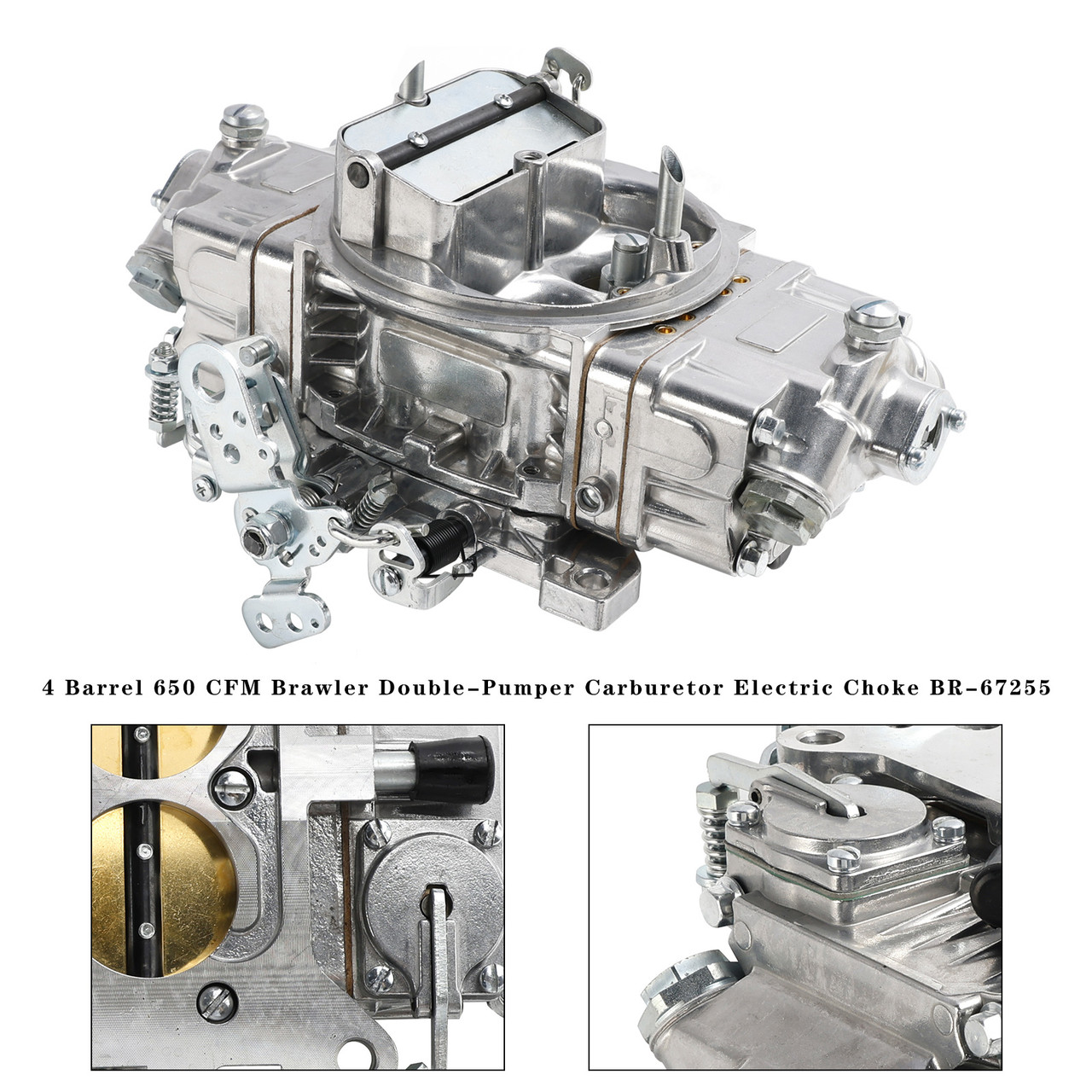 4 Barrel 650 CFM Brawler Double-Pumper Carburetor Electric Choke