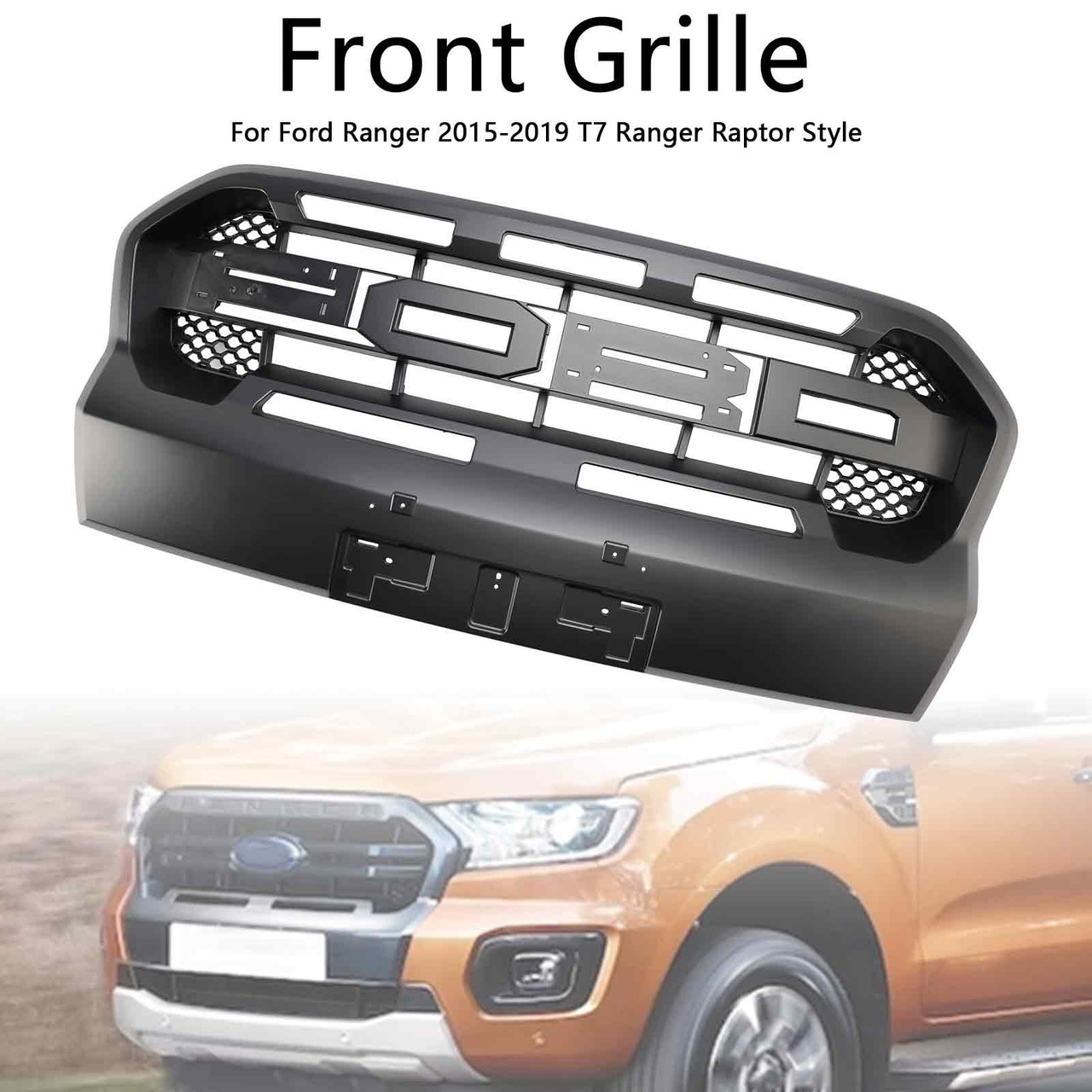 2019-2023 Ford Ranger T8 W/LED Raptor Style Front Bumper Grille Generic