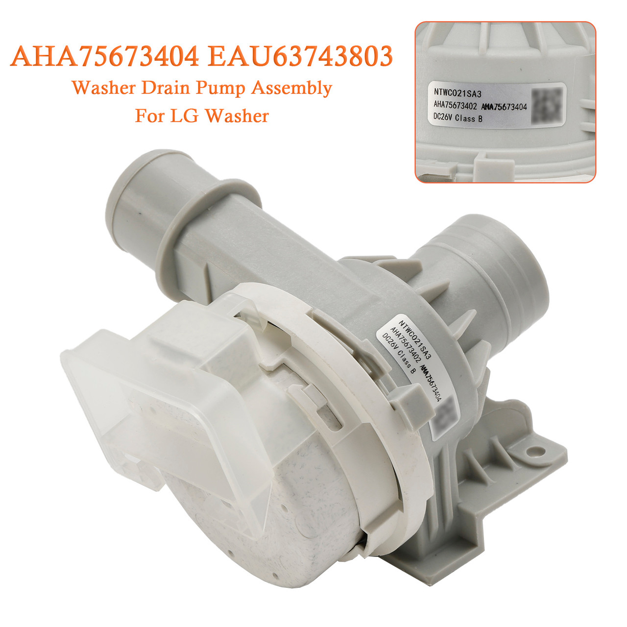 AHA75673404 EAU63743803 Washer Drain Pump Assembly Replaces for LG Washer 
