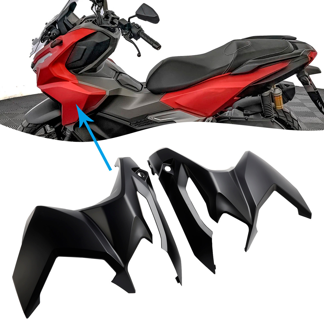 2023-2024 Honda ADV 160 Front Side Cover Headlight Panel Fairing Matte Black Generic