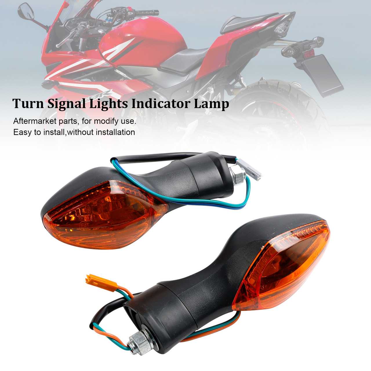 2012-2020 Honda CBR500 CBR650F CTX700 MSX125 Turn Signal Lights Indicator Lamp Amber Generic