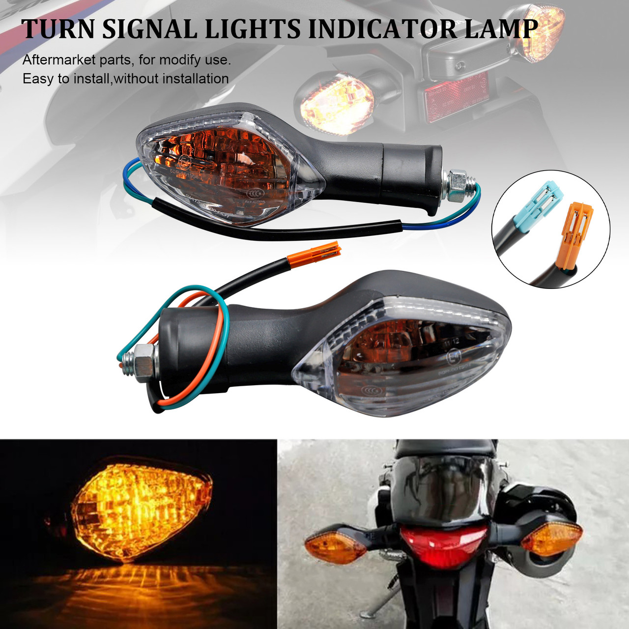 2012-2020 Honda CBR500 CBR650F CTX700 MSX125 Turn Signal Lights Indicator Lamp Clear Generic