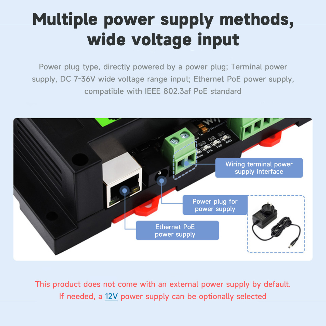 Industrial 8-Channel Ethernet Relay Module Modbus RTU/TCP Protocol Poe Ethernet