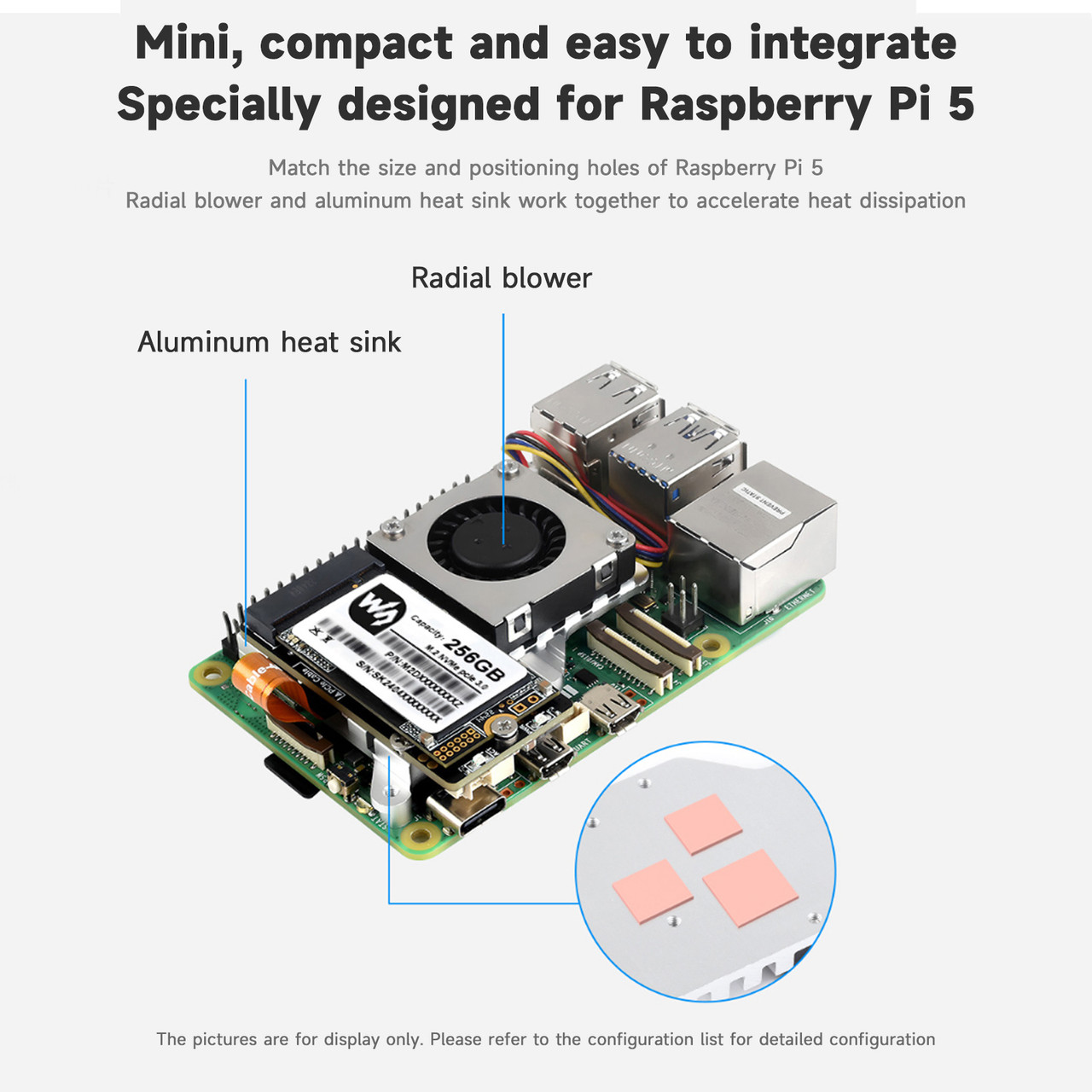 Raspberry Pi 5 PCIe to M.2 Adapter 5/5B Expansion Board Nvme Hard
