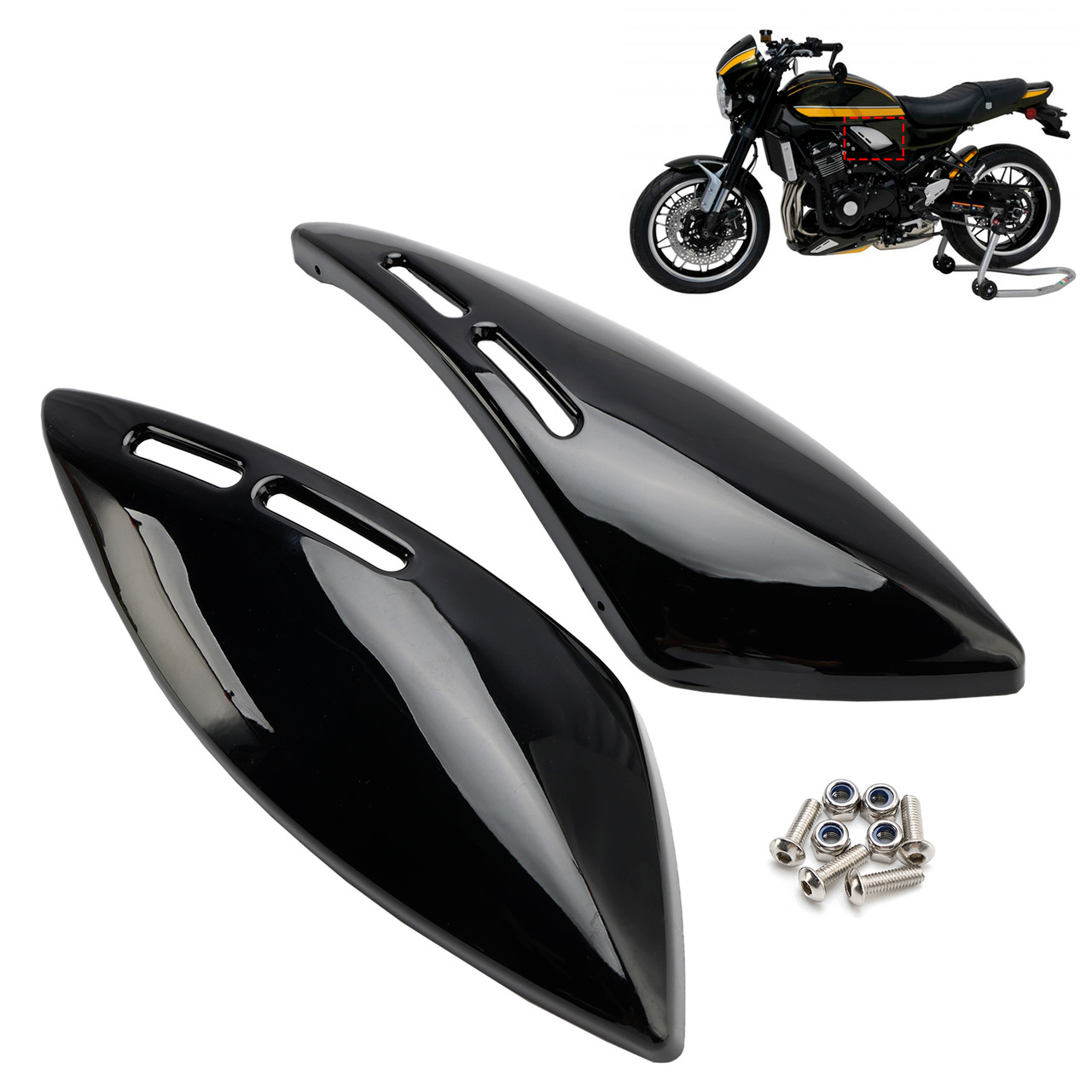 2018-2024 Kawasaki Z900RS Tank Side Panel Cover Fairing Black