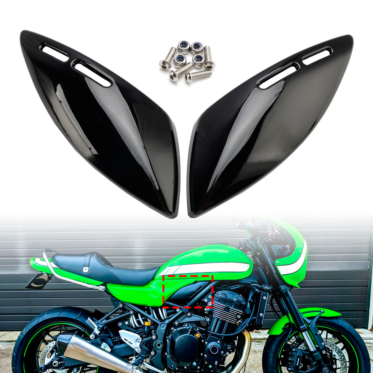 2018-2024 Kawasaki Z900RS Tank Side Panel Cover Fairing Black