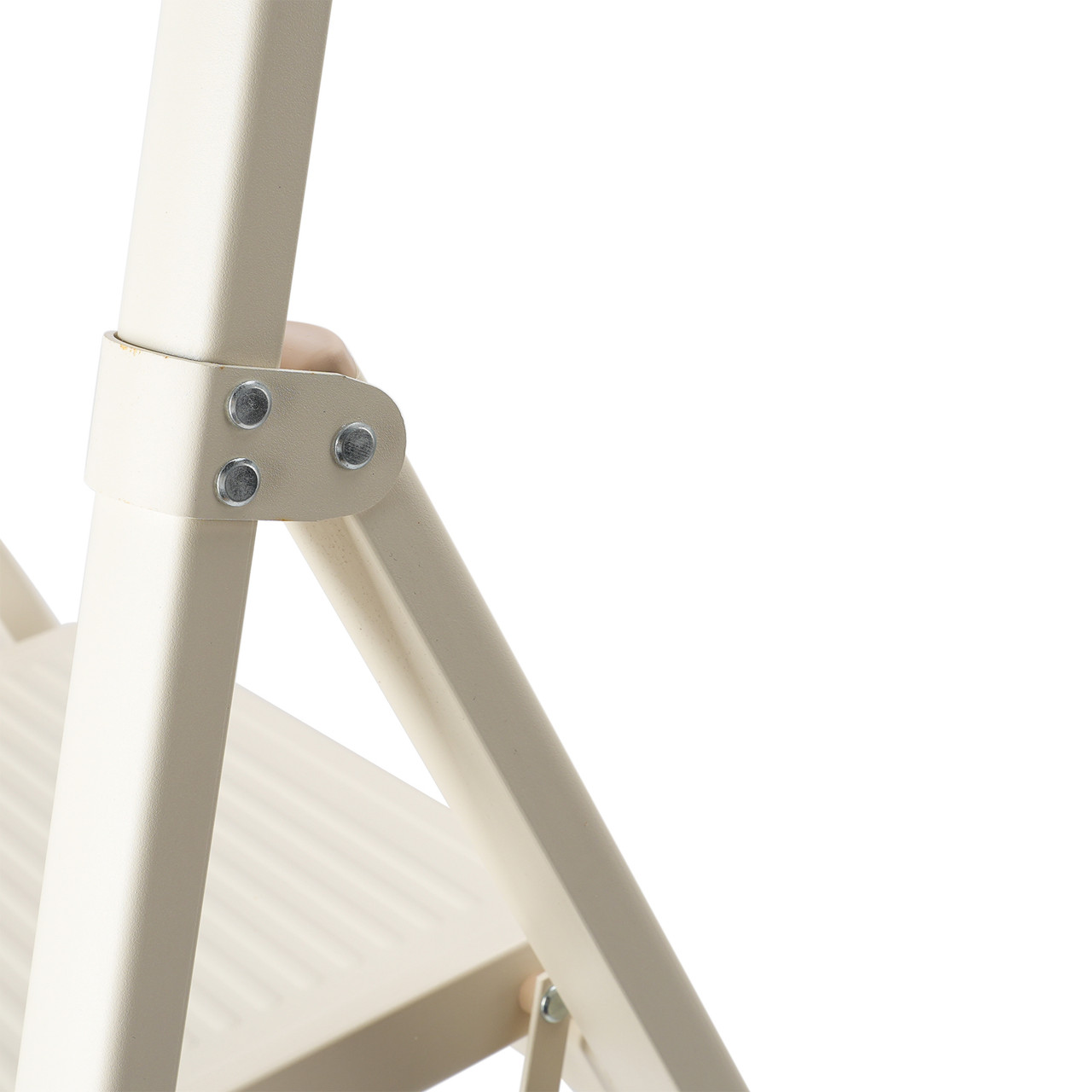 4 Step Ladder, Foldable Step Stools for Adults with Wide Anti-Slip Pedal, 330.7 lbs (150 kg)，Lightweight Sturdy Steel Ladder,Convenient Handgrip,Portable Folding Ladder for Home Kitchen Office,With handrail，White