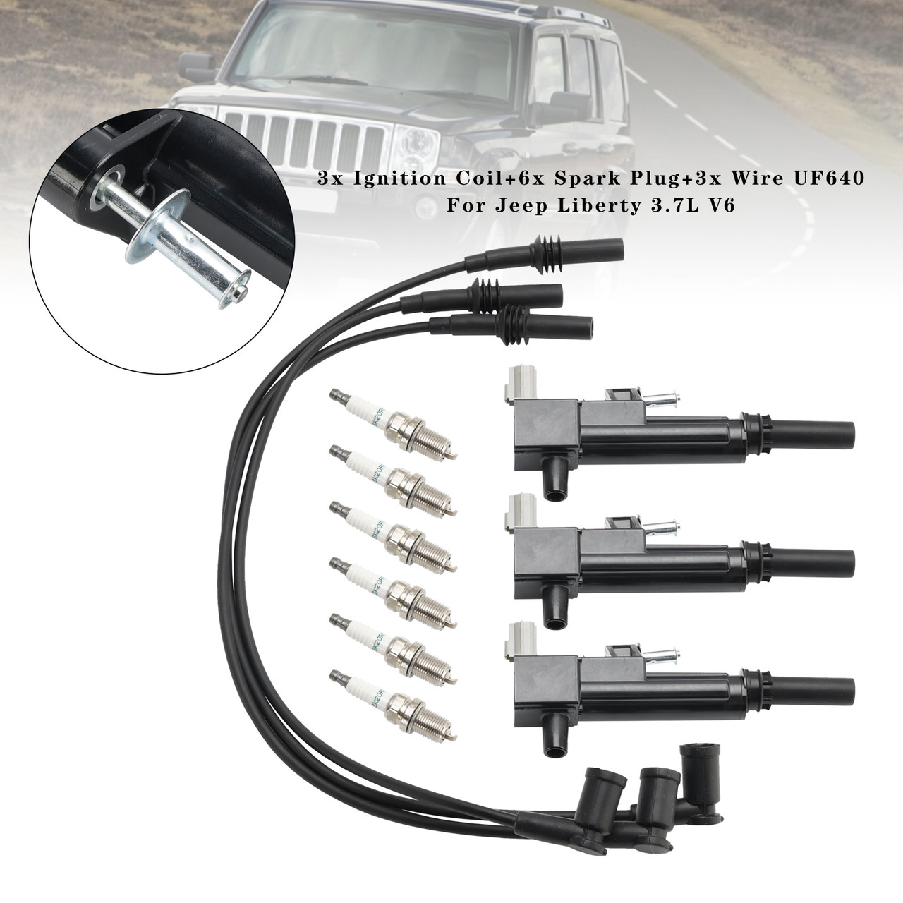 2009-2010 Dodge Dakota Durango Nitro RAM V6 3.7L 3x Ignition Coil+