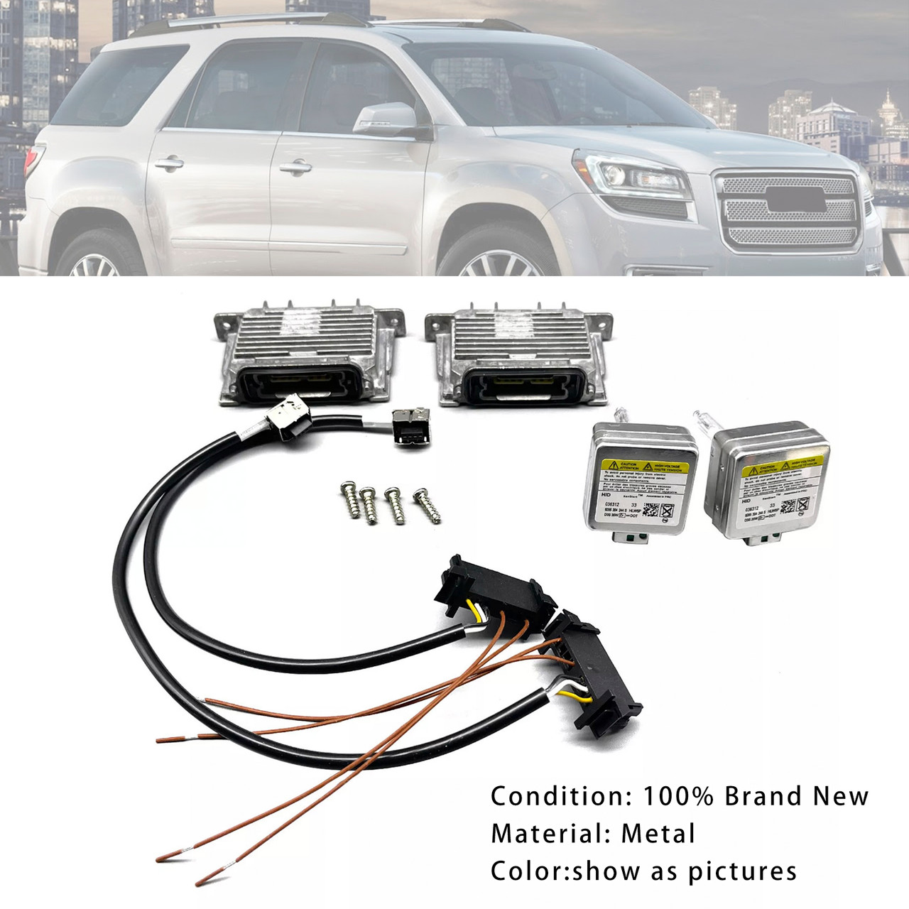 2013-2016 GMC Acadia 2x Xenon Ballast & HID D3S Light Bulb Wire