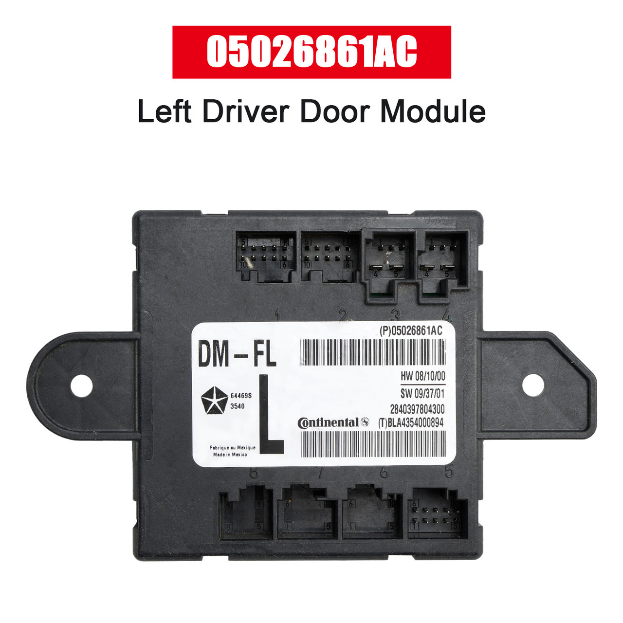 05026861AC Front Left Driver Door Module for Dodge Chrysler 2008