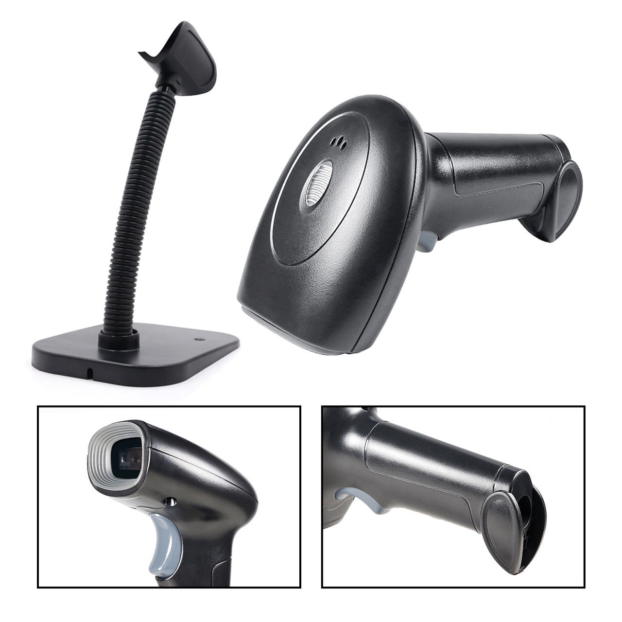 HS-22 Intelligent 1D + 2D Laser Scanner Bar Code Reader Handheld Gun with Stand