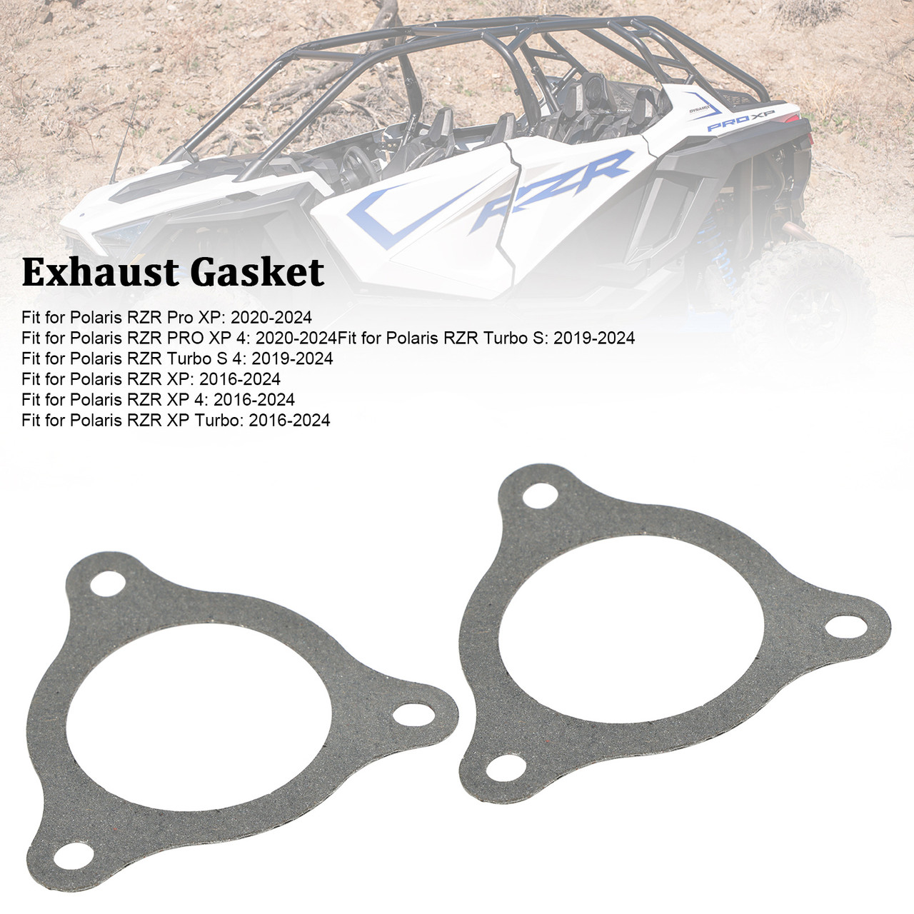 2PC 5814340 5814963 Upgraded Exhaust Gasket for Polaris RZR Turbo XP PRO 2016-2023