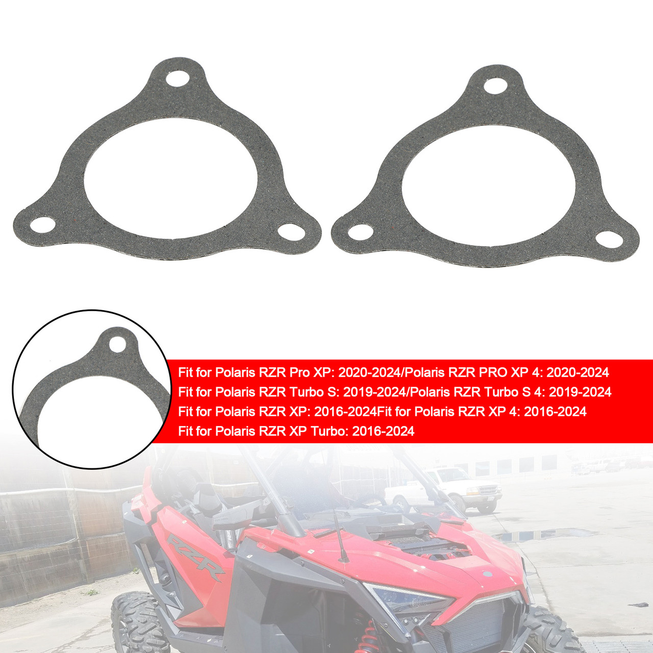 2PC 5814340 5814963 Upgraded Exhaust Gasket for Polaris RZR Turbo XP PRO 2016-2023
