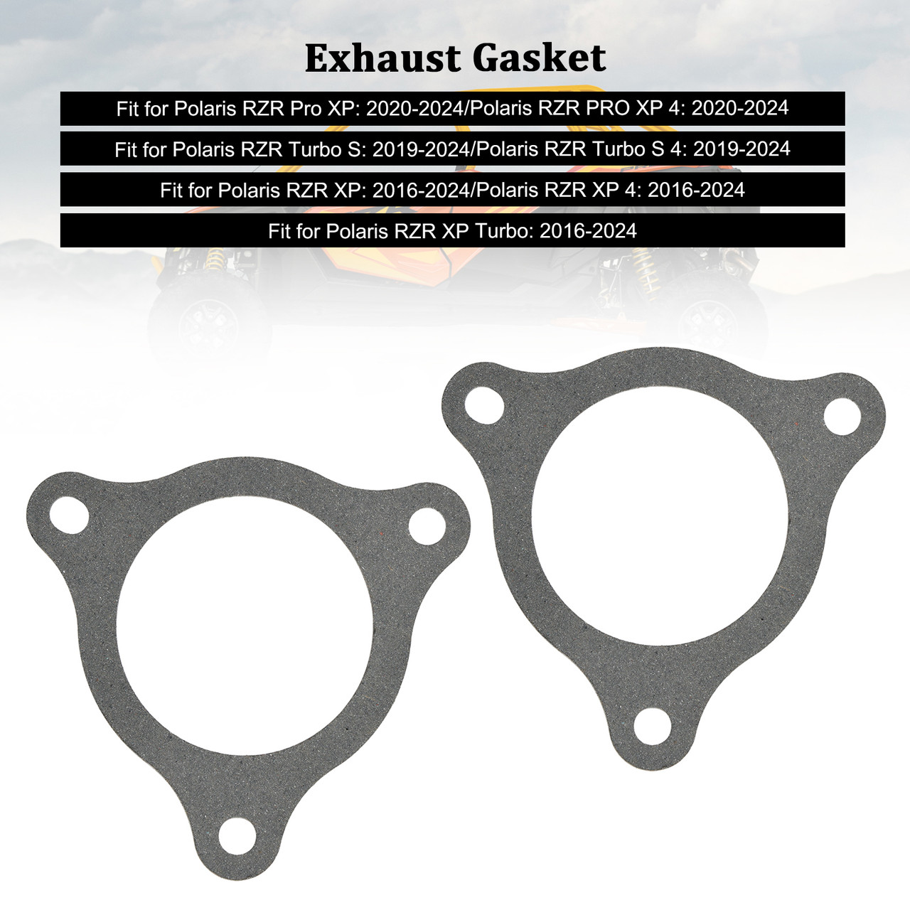 2PC 5814340 5814963 Upgraded Exhaust Gasket for Polaris RZR Turbo XP PRO 2016-2023