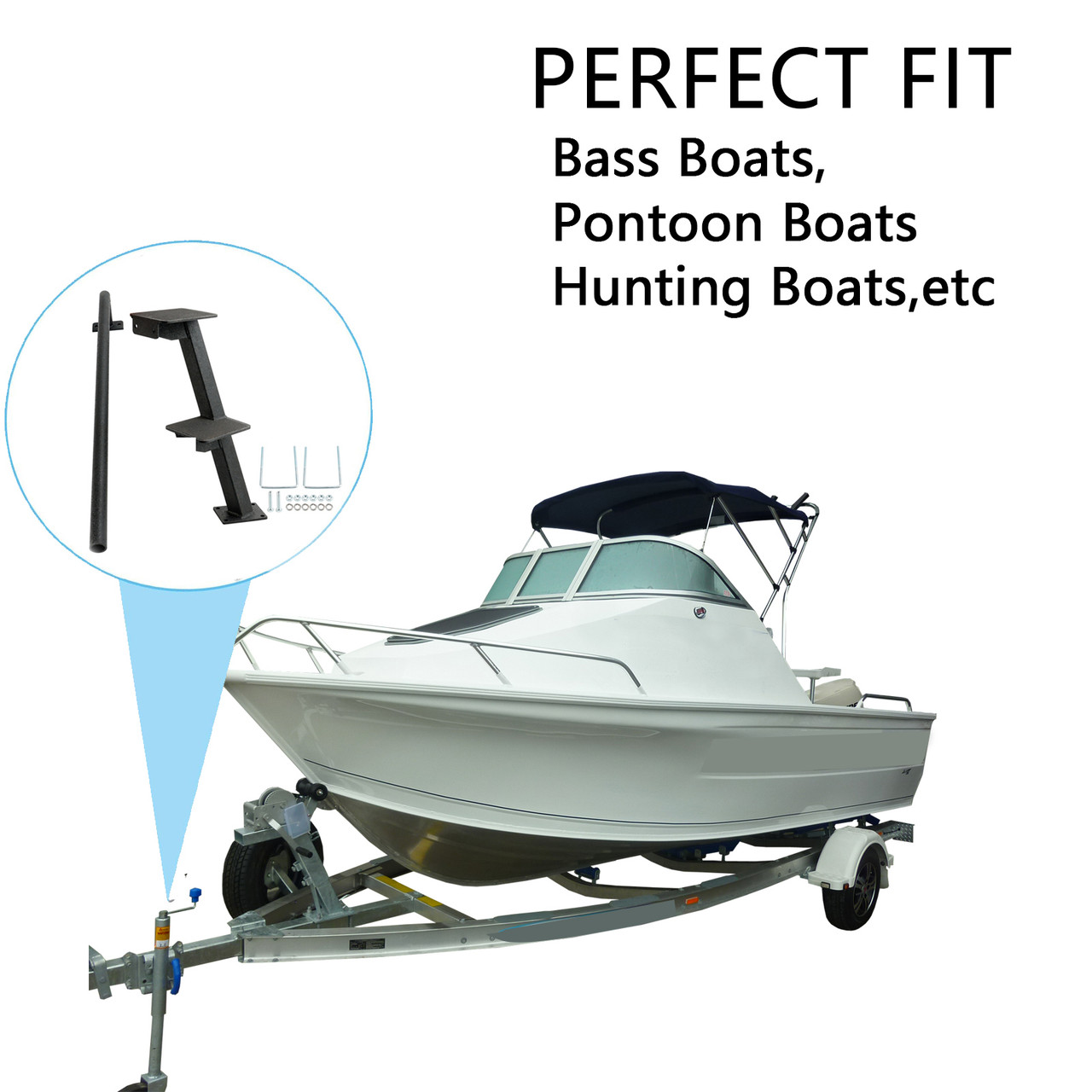 2 Step Dual Step bass Boat Trailer Steps