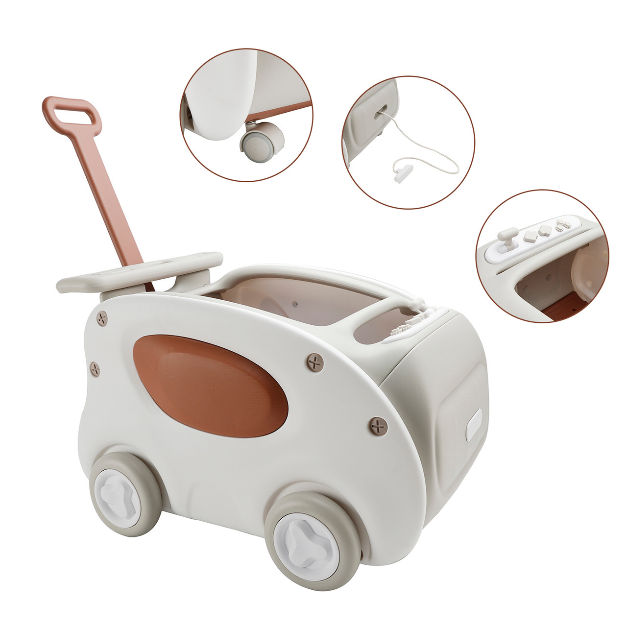 Kid 1 Seater Push Pull Ride On Children Car Vehicles Car Ride On Toy Khaki