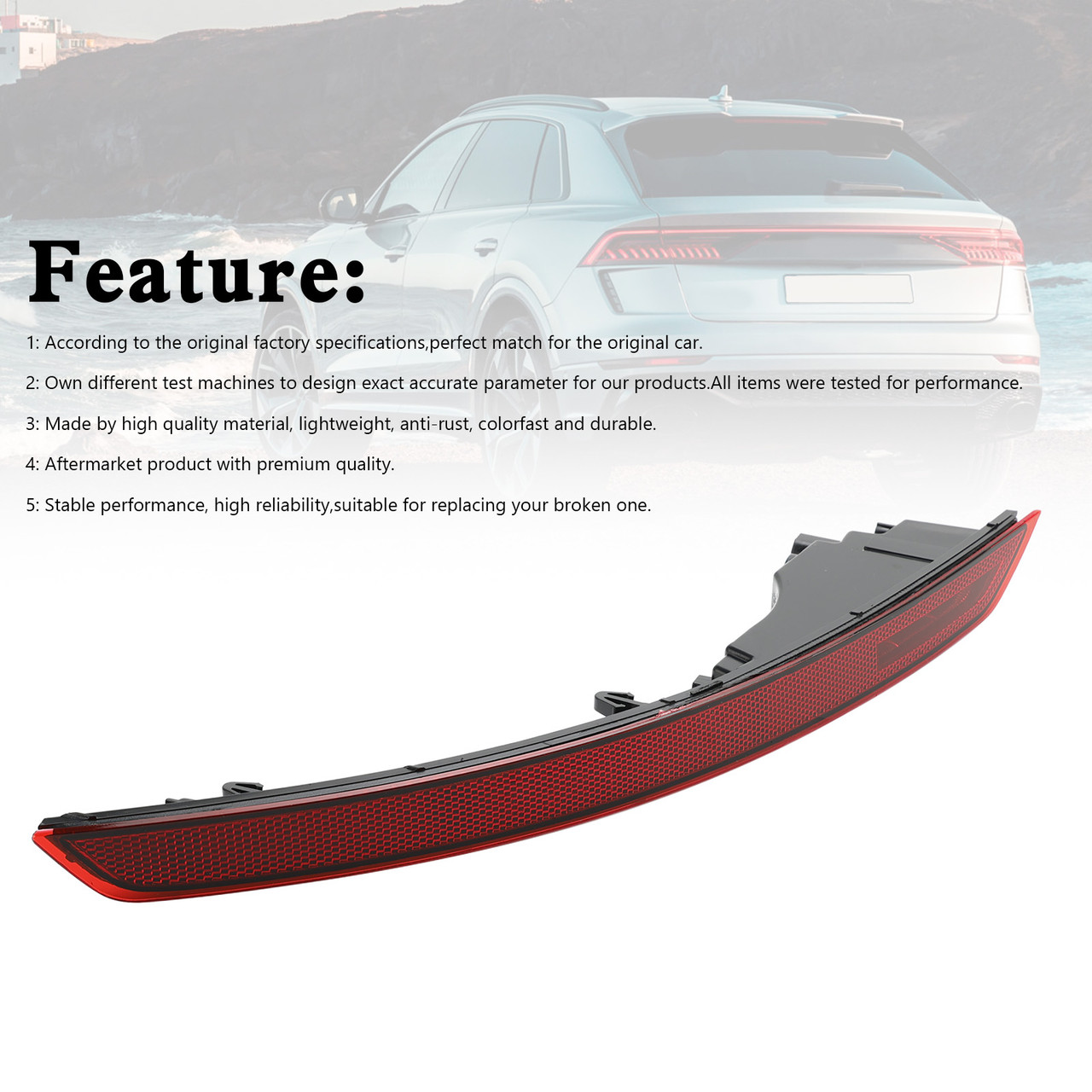 Rear Left Bumper Reflector Lamp 4M8945701 For Audi Q8 RSQ8 SQ8 2019-2022