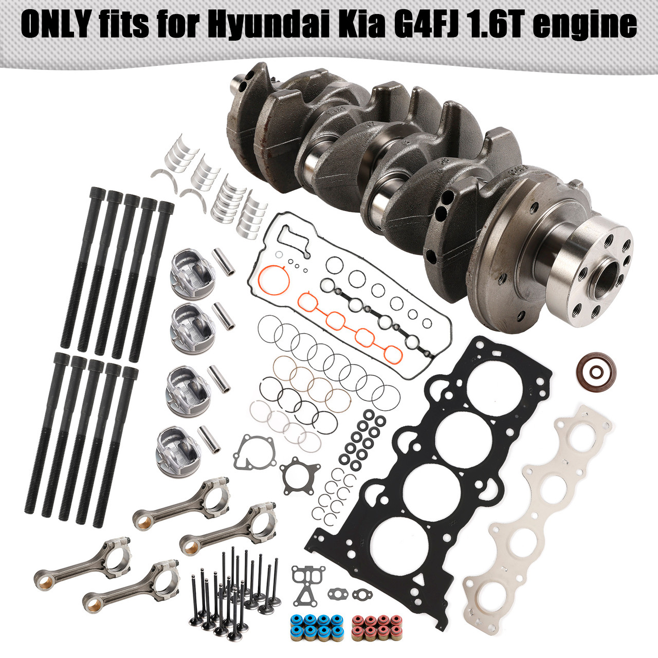 2012-on Kia Ceed Forte/K3/K4 KX3 Optima/K5 Seltos Soul Sportage G4FJ 1.6T Engine Overhaul Rebuild Kit Pistons Rods Gasket Kit Generic