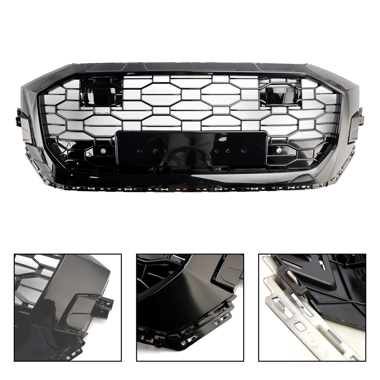 2019-2023 Audi Q8 SQ8 RSQ8 Style Front Honeycomb Mesh Grille Gloss Black Generic
