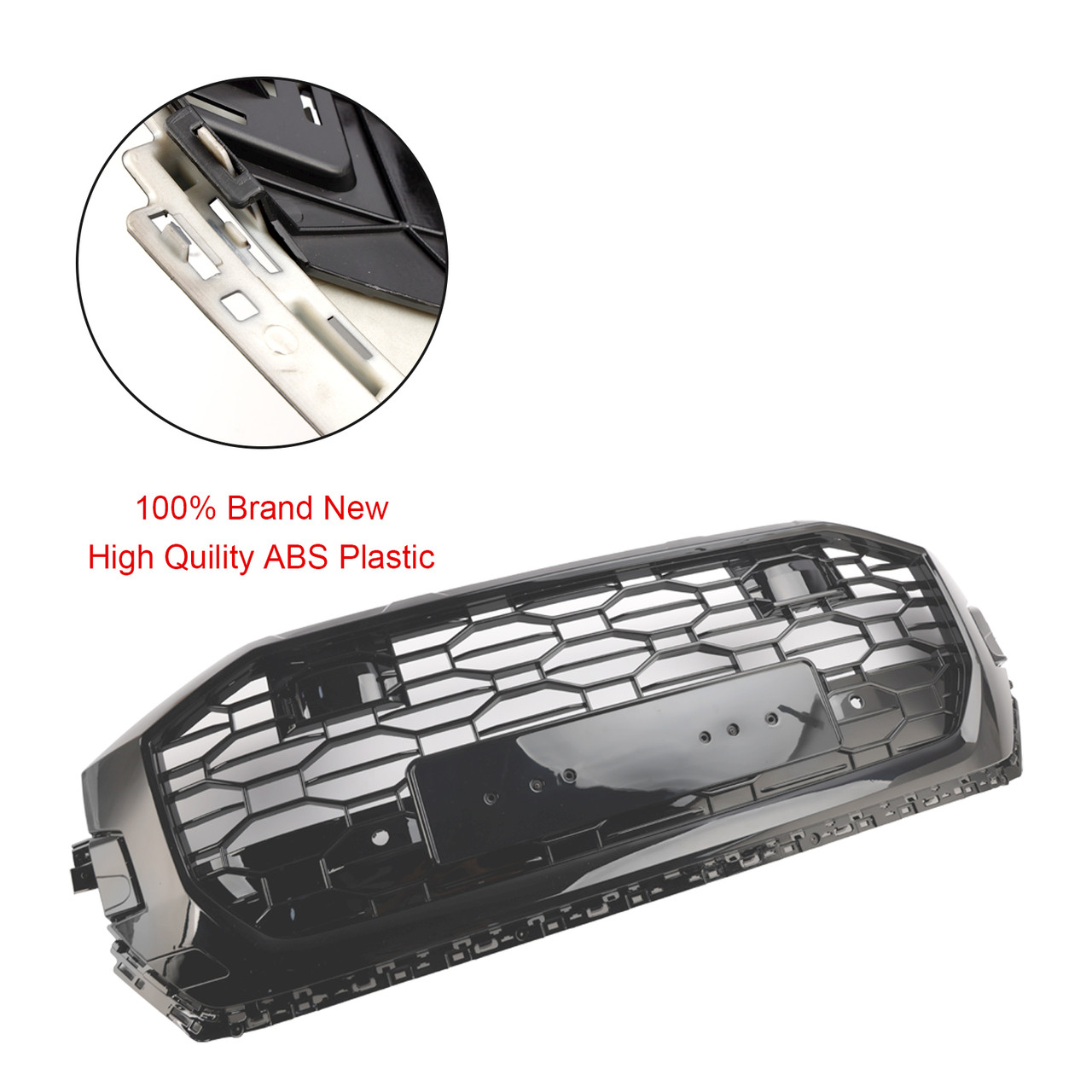 2019-2023 Audi Q8 SQ8 RSQ8 Style Front Honeycomb Mesh Grille Gloss Black Generic