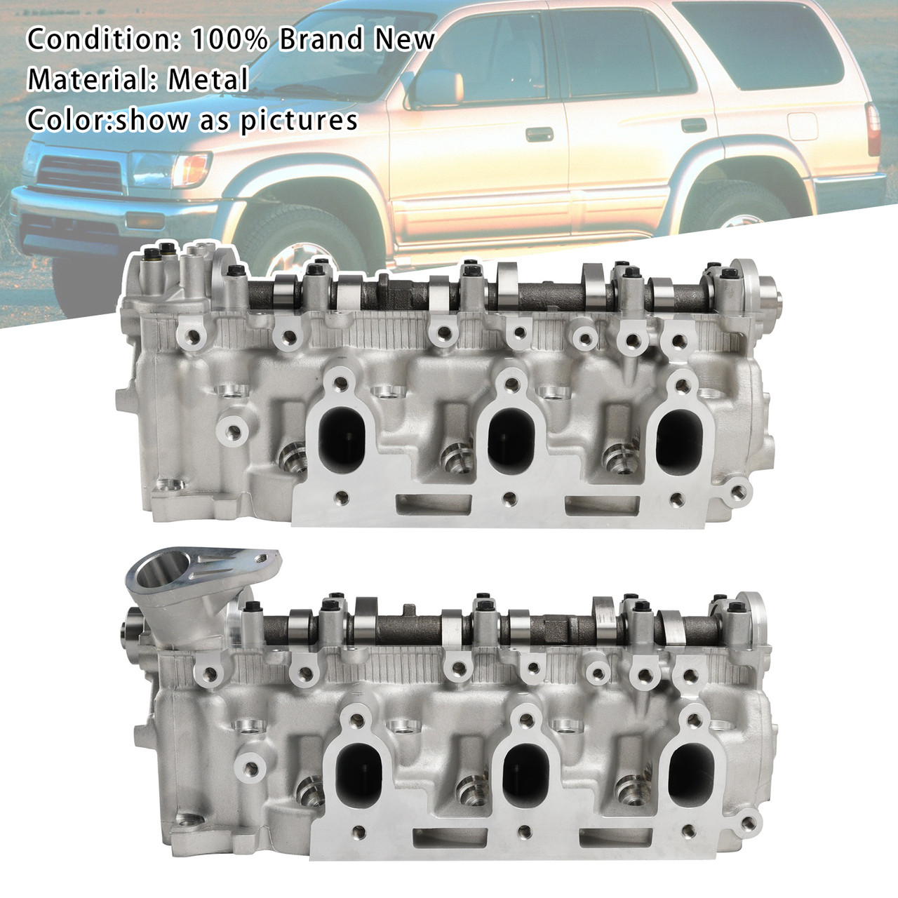 1988-1995 Toyota 4Runner Pickup 3.0L SOHC 3VZE Left+Right Cylinder Head Generic