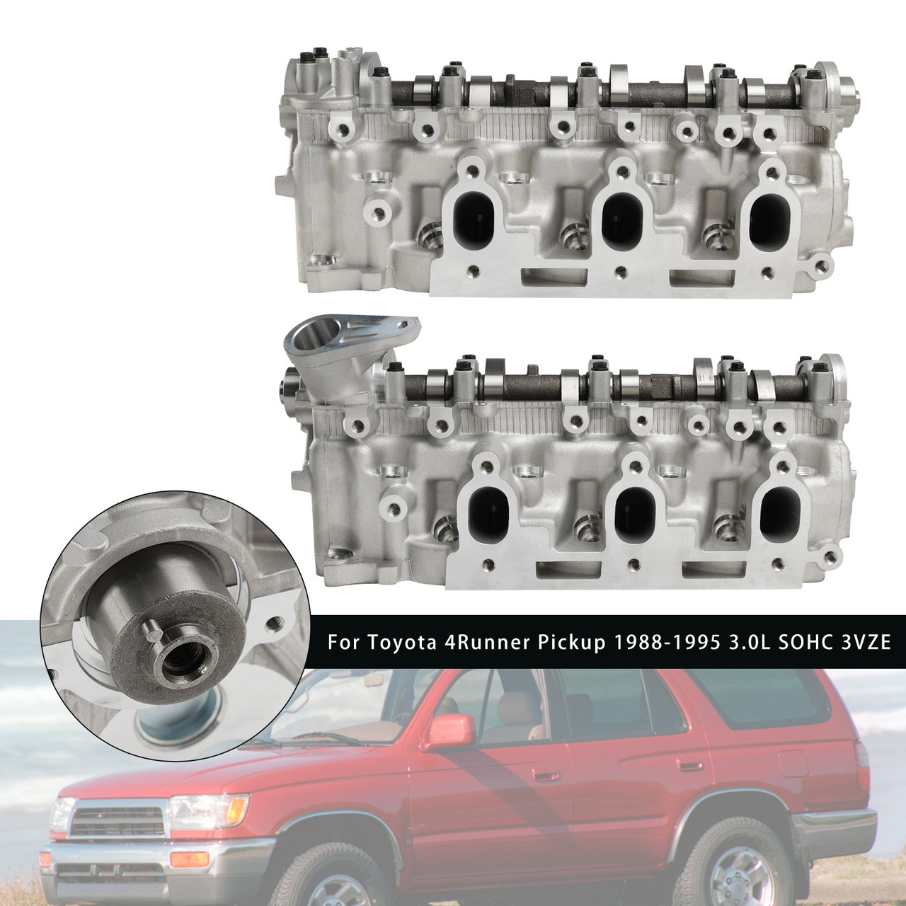 1988-1995 Toyota 4Runner Pickup 3.0L SOHC 3VZE Left+Right Cylinder Head Generic