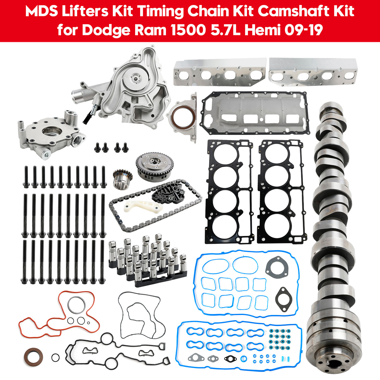 2009-2019 Dodge Ram 1500 5.7L Hemi MDS Lifters Kit Timing Chain Kit Camshaft Kit 53021726AD 53021726AF Generic