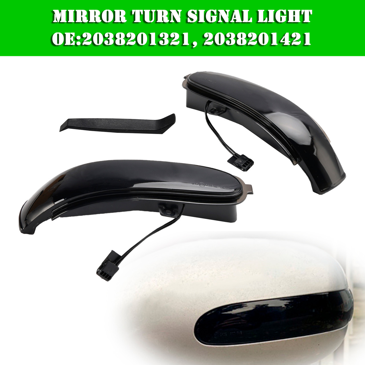 2002-2007 Mercedes-Benz G E Class Smoked LED Sequential Side Mirror Turn Signal Light Generic