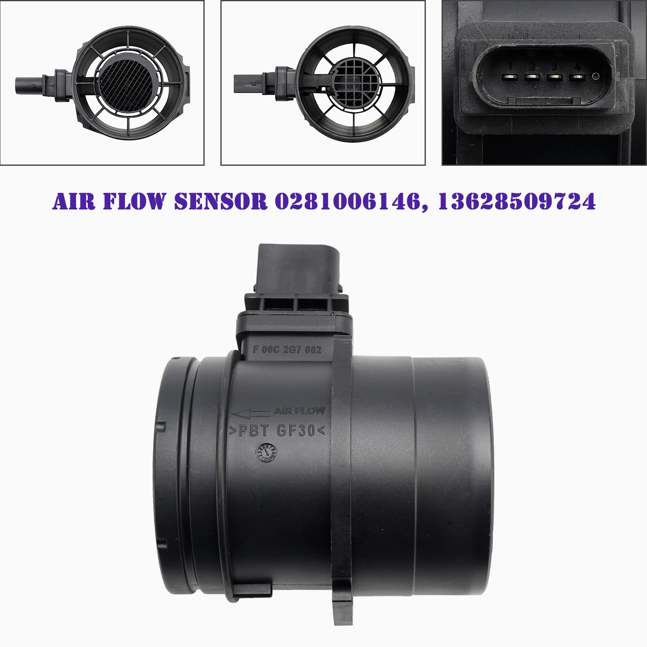 2007-2010 BMW E90 E91 E92 E93 N47 Mass Air Flow Meter Sensor 0281006146 Generic