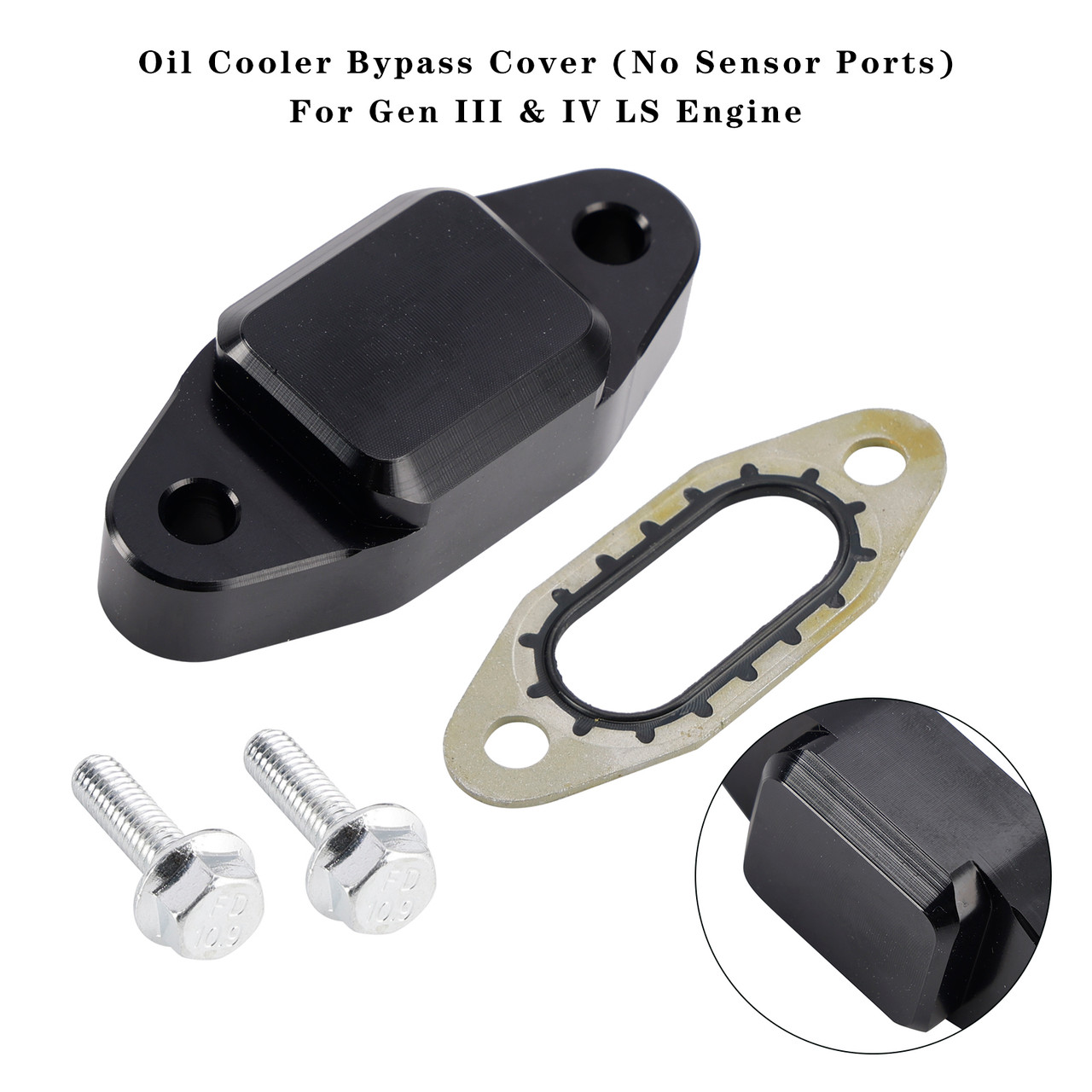 Gen III & IV LS Engine Oil Cooler Bypass Cover (No Sensor Ports) Generic