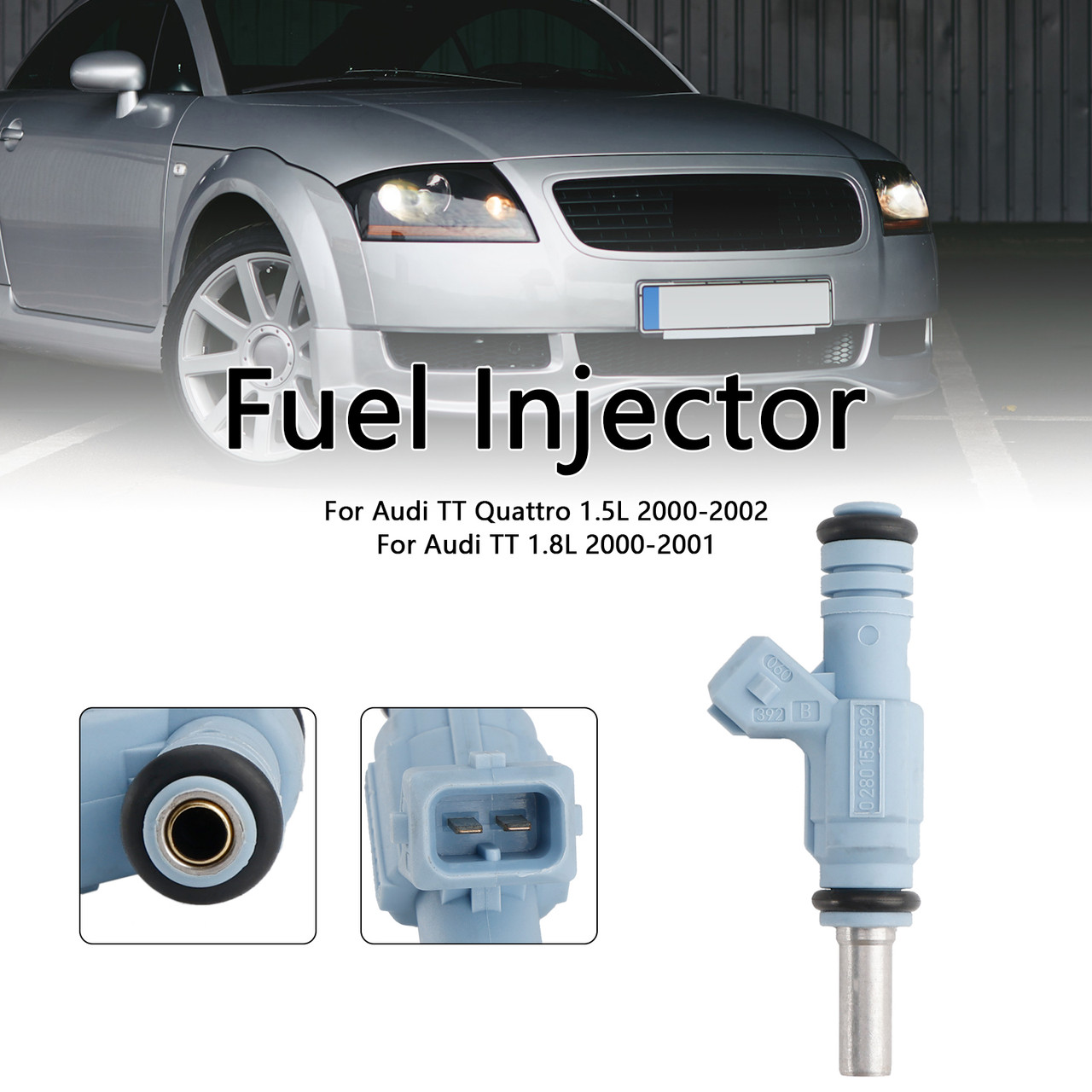 2000-2002 Audi TT Quattro 1.5L 1PCS Fuel Injector 0280155892 0280155893 Blue Generic