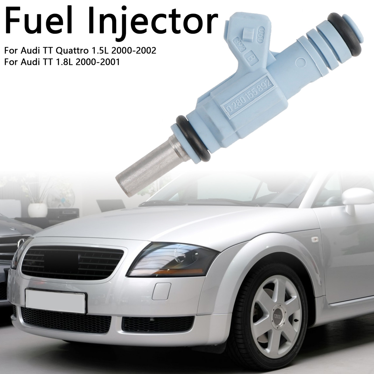2000-2002 Audi TT Quattro 1.5L 1PCS Fuel Injector 0280155892 0280155893 Blue Generic