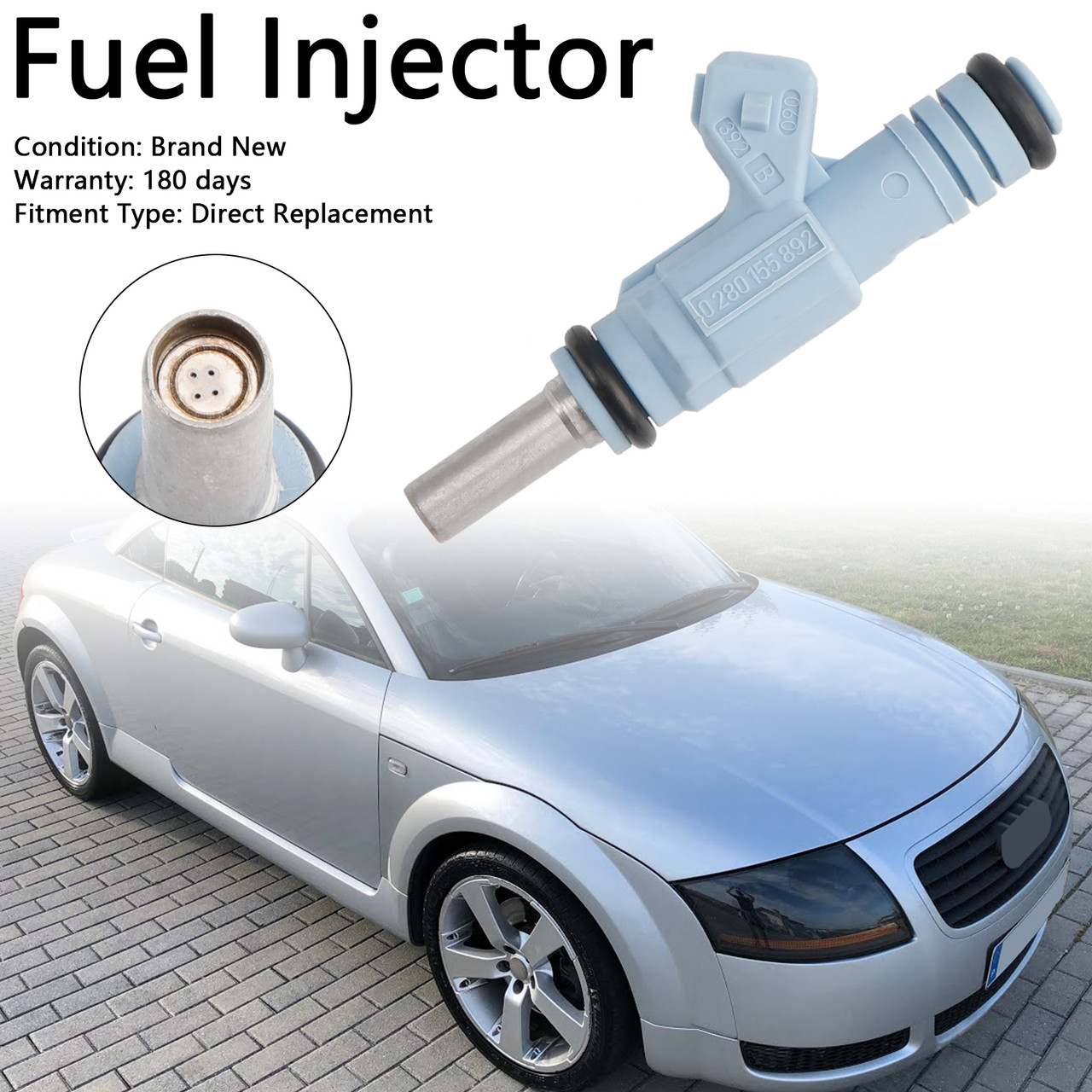 2000-2002 Audi TT Quattro 1.5L 1PCS Fuel Injector 0280155892 0280155893 Blue Generic