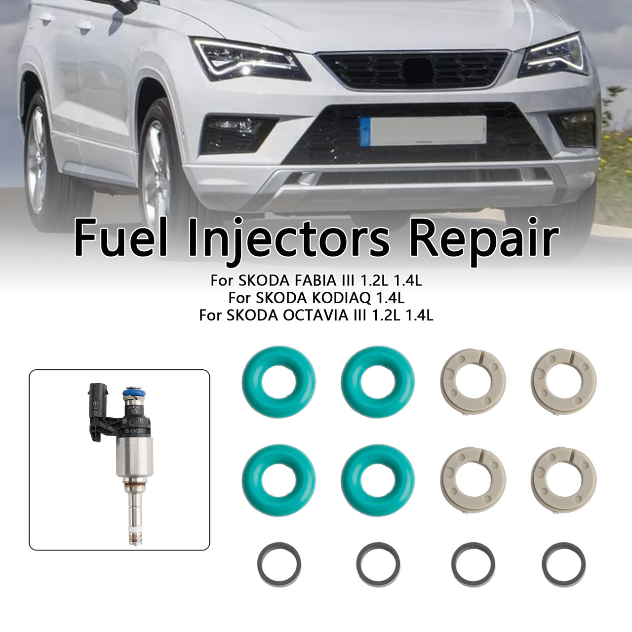 SKODA FABIA KODIAQ OCTAVIA RAPID SUPERB YETI 4PCS Fuel Injector Service Kit O-Ring 0261500354 Generic