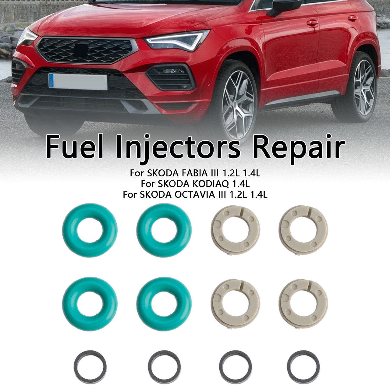 SKODA FABIA KODIAQ OCTAVIA RAPID SUPERB YETI 4PCS Fuel Injector Service Kit O-Ring 0261500354 Generic