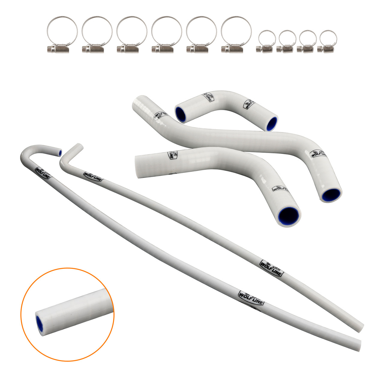 2017-2024 Kawasaki Z900 Silicone Radiator coolant Hose kit White Generic