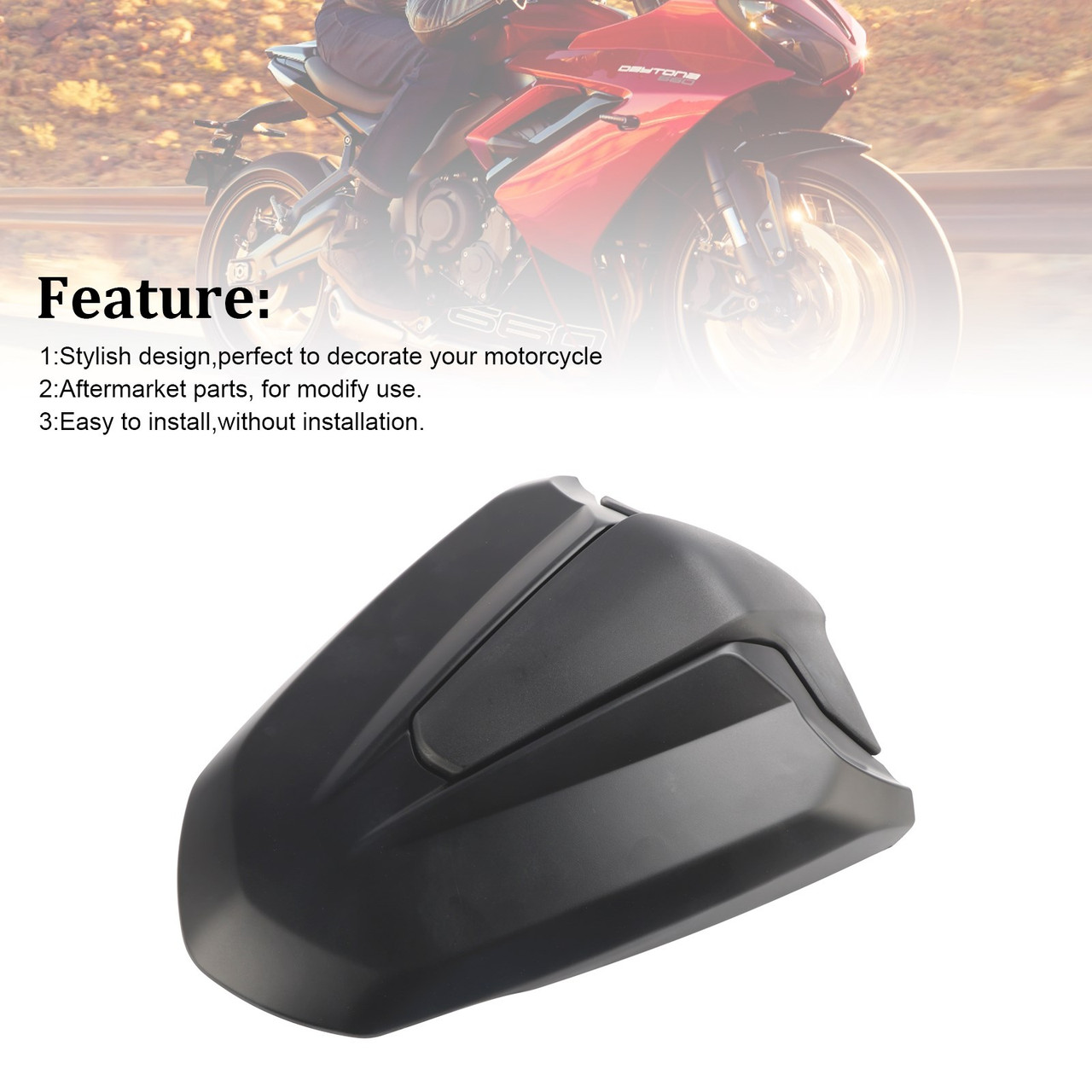 2024-2025 Daytona 660 Tail Rear Seat Cover Fairing Cowl Black Generic 2024-2025 Daytona 660 Tail Rear Seat Cover Fairing Cowl Black Generic