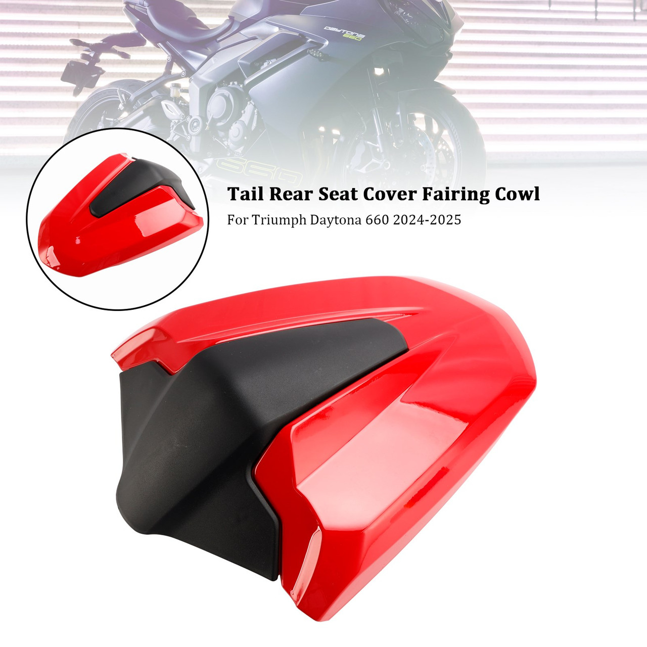 2024-2025 Daytona 660 Tail Rear Seat Cover Fairing Cowl Red Generic