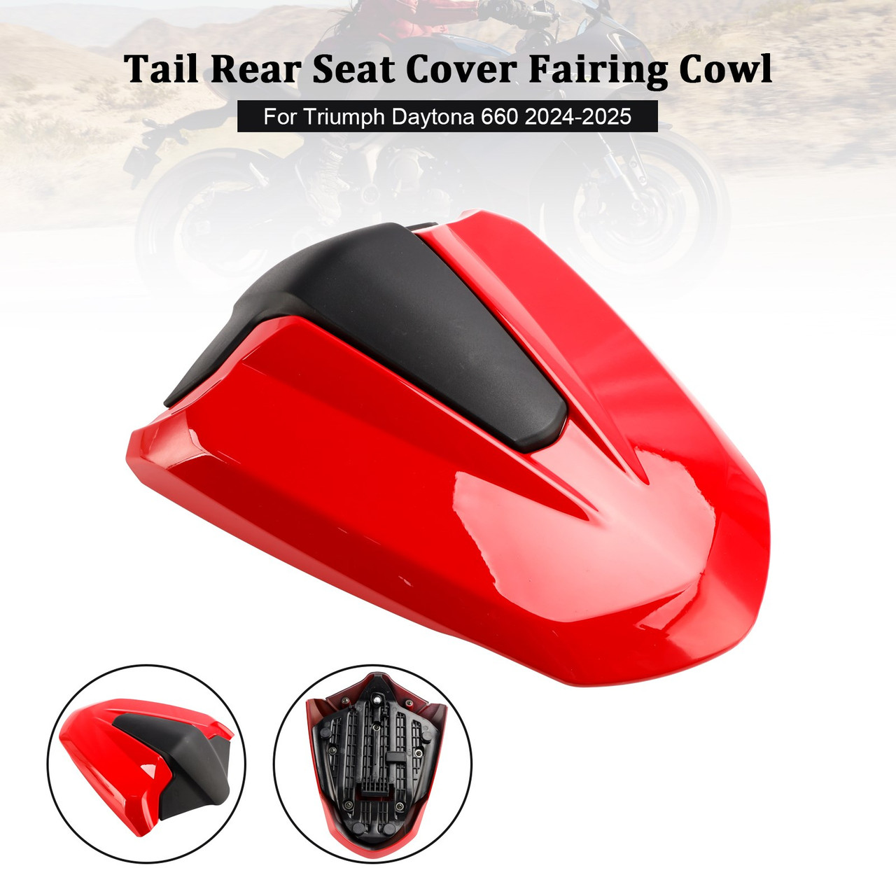 2024-2025 Daytona 660 Tail Rear Seat Cover Fairing Cowl Red Generic