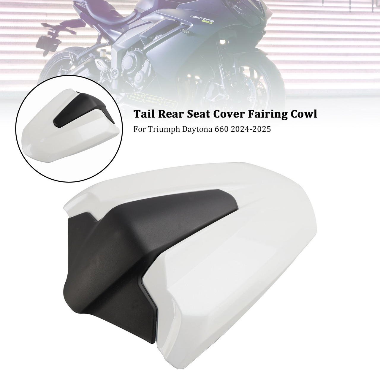 2024-2025 Daytona 660 Tail Rear Seat Cover Fairing Cowl White Generic