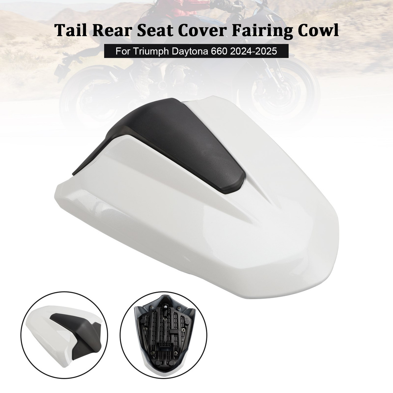 2024-2025 Daytona 660 Tail Rear Seat Cover Fairing Cowl White Generic