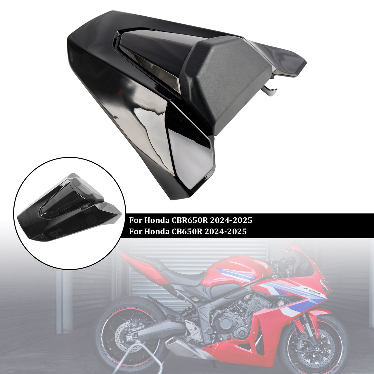 2024-2026 Honda CBR650R CB650R Rear Tail Seat Fairing Cover Black Generic