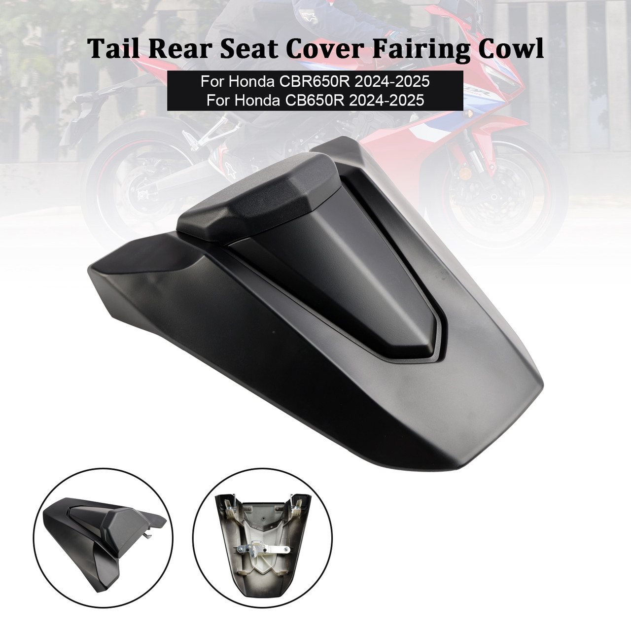 2024-2026 Honda CBR650R CB650R Rear Tail Seat Fairing Cover Matte Black Generic