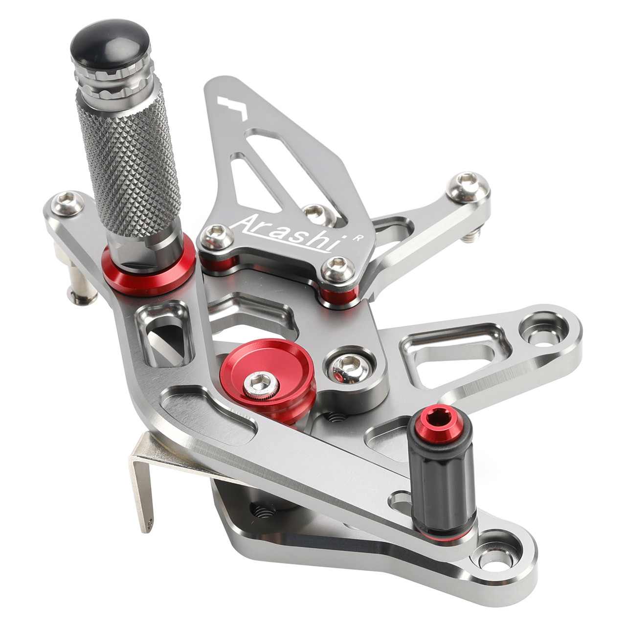 Racing Adjustable Rearsets Foot Pegs Gray For Kawasaki ZX6R ZX-6R